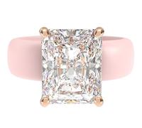 Rinfit Silicone Ring with Stone - Emerald Cut Cubic Zirconia Solitaire Engagement Ring for Women Rubber Wedding Bands Patent Pending Design, Size 4, Silicone, Cubic Zirconia