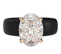 Rinfit - Silicone Ring with Stone - Oval Cut Cubic Zirconia Solitaire Engagement Ring for Women Rubber Wedding Bands Patented Design, Talla 8, Silicone, Cubic Zirconia