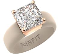 Rinfit Silicone Ring with Stone - Princess Cut Cubic Zirconia Solitaire Engagement Ring for Women - Rubber Wedding Bands - Patent Pending Design, Size 4, Silicone, Cubic Zirconia