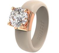 Rinfit Silicone Ring with Stone - Round Cut Cubic Zirconia Solitaire Ring for Women - Rubber Wedding Bands - Patented Design, Size 8, Silicone, Cubic Zirconia
