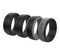 Rinfit Silicone Rings for Men 9mm Wide, 2mm Thick - Mens Rubber Wedding Bands - Infinity Ring with 2 Layers - Patented Design, Silicone, No Gemstone