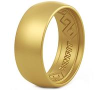 Rinfit Silicone Rings for Men 9mm Wide, 2mm Thick - Mens Silicone Wedding Bands - Step Edge, Rubber Ring for Sports & Workout - Patented Design, Silicone, No Gemstone