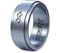 Rinfit Silicone Rings for Men,Mens Silicone Wedding Band,Silicone Ring Men,Rubber Wedding Rings for Men,Rubber Rings Men Great for Sports, Workout & Exercise,Infinity Collection,Silver, Size 14