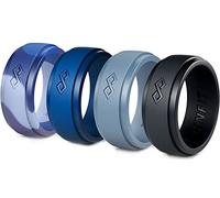Rinfit Silicone Rings for Men,Mens Silicone Wedding Band,Silicone Ring Men,Rubber Wedding Rings for Men,Rubber Rings Men Great for Sports, Workout & Exercise,Infinity Collection, Blue Camo, Size 8