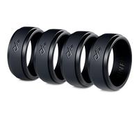 Rinfit Silicone Rings for Men,Mens Silicone Wedding Band,Silicone Ring Men,Rubber Wedding Rings for Men,Rubber Rings Men Great for Sports, Workout & Exercise,Infinity Collection,Black, Black, Size 10