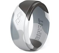 Rinfit Silicone Rings for Men,Mens Silicone Wedding Band,Silicone Ring Men,Rubber Wedding Rings for Men,Rubber Rings Men Great for Sports, Workout & Exercise,Infinity Collection,Gray Camo, Size 14
