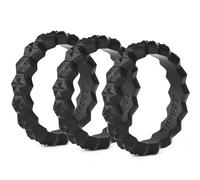 Rinfit Silicone Rings for Women 4mm Wide, 2.5mm Thick - Women's Thin and Stackable Wedding Bands - Rubber Engagement Rings - Stars Collection, Size 6, Silicone, No Gemstone