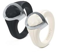 Rinfit - silicone rings for women, engagement or promise rings for her, silicone wedding bands for women, silicone pear collection with metal frame, patent pending design, Talla 9, Silicone, No