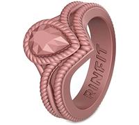 Rinfit Silicone Rings for Women - Pear Engagement Silicone Ring - Womens Rubber Wedding Bands - Patented Design, 8 UK, Silicone, No Gemstone