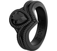 Rinfit Silicone Rings for Women - Pear Engagement Silicone Ring - Womens Rubber Wedding Bands - Patented Design, 6 UK, Silicone, No Gemstone