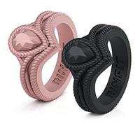 Rinfit Silicone Rings for Women - Pear Engagement Silicone Ring - Womens Rubber Wedding Bands - Patented Design, 6 UK, Silicone, No Gemstone
