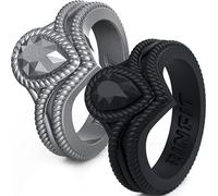 Rinfit Silicone Rings for Women - Silicone Ring Women Jewellery - Womens Rubber Wedding Rings - Pear Silicone Wedding Bands Women - Patented Design, 6 UK, Silicone, No Gemstone