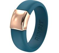 Rinfit Silicone Rings for Women - Silicone Wedding Bands - Womens Rubber Ring with Stainless Steel Plate - Patented Design, Size 7, Silicone & Stainless Steel, No Gemstone