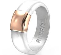 Rinfit Silicone Rings for Women - Silicone Wedding Bands - Womens Rubber Ring with Stainless Steel Plate - Patented Design, Size 6, Silicone & Stainless Steel, No Gemstone