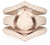 Rinfit Silicone Rings Women - Promise Ring, Silicone Wedding Bands for Her - Metal Framed Silicone Pear - Patented Design, Size 5, Silicone, No Gemstone