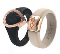 Rinfit Silicone Rings Women - Rubber Wedding Bands Stackable Ring Enhancer- Metal Framed Pear Bridal Ring Sets - Patented Design, Size 9, Silicone & Stainless Steel, No Gemstone