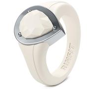 Rinfit Silicone Wedding Bands for Her - Promise Ring, Metal Framed Pear - Patented Design, Size 5, Silicone, No Gemstone