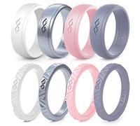 Rinfit Silicone Wedding Rings for Women - Soft, Stackable & Thin Silicone Ring Women - Rubber Wedding Bands Women- U.S. Design Patent Pending, 4, Silicone, not known