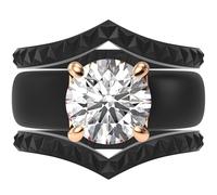 Rinfit Stackable Silicone Ring with Stone - Round Cut Cubic Zirconia Ring for Women - Rubber Wedding Bands - Patented Design, Size 8, Silicone, Cubic Zirconia