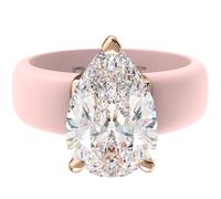 Rinfit Stone Silicone Ring - Pear Cut Cubic Zirconia Solitaire Engagement Ring for Women - Rubber Wedding Bands - Patent Pending Design, Size 9, Silicone, Cubic Zirconia