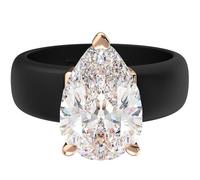 Rinfit Stone Silicone Ring - Pear Cut Cubic Zirconia Solitaire Engagement Ring for Women - Rubber Wedding Bands - Patent Pending Design, Size 4, Silicone, Cubic Zirconia