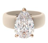 Rinfit Stone Silicone Ring - Pear Cut Cubic Zirconia Solitaire Engagement Ring for Women - Rubber Wedding Bands - Patent Pending Design, Size 9, Silicone, Cubic Zirconia