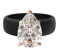 Rinfit Stone Silicone Ring - Pear Cut Cubic Zirconia Solitaire Engagement Ring for Women - Rubber Wedding Bands - Patent Pending Design, Size 7, Silicone, Cubic Zirconia