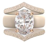 Rinfit Stone Stackable Silicone Ring - Oval Cut Cubic Zirconia Engagement Ring for Women - Rubber Wedding Bands - Patented Design, Size 9, Silicone, Cubic Zirconia