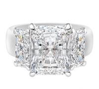 Rinfit Women's Silicone Ring, Radiant Three-Stone CZ, Size 4, Silicone, Cubic Zirconia