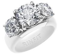 Rinfit Women's Silicone Ring, Round Cut Three-Stone CZ, Size 7, Silicone, Cubic Zirconia