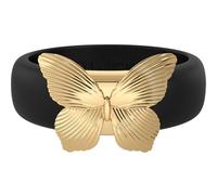 Rinfit Womens Silicone Ring with Stainless Steel Butterfly - Rubber Wedding Bands - Patent Pending, Size 10, Silicone, No Gemstone