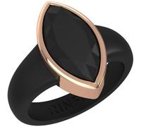 Rinfit Womens Silicone Ring with Stainless Steel - Marquise Rubber Wedding Bands - Patent Pending Design, Size 9, Silicone, No Gemstone