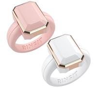 Rinfit Women's Silicone Rings - Anniversary Ring or Promise Ring for Her - Emerald Rubber Wedding Bands Women - Patented Design, Size 6, Silicone, No Gemstone