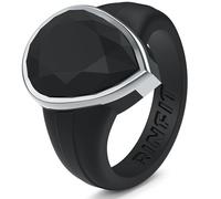 Rinfit Women's Silicone Rings - Engagement or Promise Rings for Her - Oversized Pear Silicone Wedding Bands Women - Patented Design, Size 8, Silicone & Stainless Steel, No Gemstone