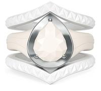 Rinfit Women's Silicone Rings - Engagement or Promise Rings for Her - Silicone Wedding Bands Women - Metal Framed Silicone Pear with 2 Stackable Rings, Size 10, Silicone, not known