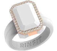 Rinfit Women's Silicone Wedding Band - Promise Rings for Her - Emerald Cut with Cubic Zirconia - Patented Design, Size 4, Silicone, Cubic Zirconia