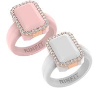 Rinfit Women's Silicone Wedding Band - Promise Rings for Her - Emerald Cut with Cubic Zirconia - Patented Design, Size 10, Silicone, Cubic Zirconia
