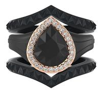 Rinfit Womens Silicone Wedding Ring - Anniversary Ring Women - Promise Rings for Her with Pear Metal Frame & Cubic Zirconia Stones - Patented Design, Size 4, Silicone, Cubic Zirconia