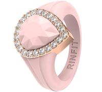 Rinfit Womens Silicone Wedding Ring - Anniversary Ring Women - Promise Rings for Her with Pear Metal Frame & Cubic Zirconia Stones - Patented Design, Size 8, Silicone, Cubic Zirconia