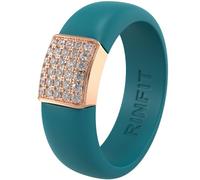 Rinfit Womens Silicone Wedding Ring - Engagement Ring for Women - Promise Rings for Her with Stainless Steel Metal & Cubic Zirconia Stones - Patented Design, Size 4, Silicone, Cubic Zirconia