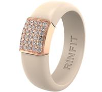 Rinfit Womens Silicone Wedding Ring - Engagement Ring for Women - Promise Rings for Her with Stainless Steel Metal & Cubic Zirconia Stones - Patented Design, Size 8, Silicone, Cubic Zirconia