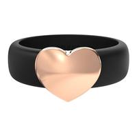 Rinfit Womens Silicone Wedding Ring with Stainless Steel Heart - Silicone Engagement Ring for Women - Heart Collection - U.S. Design Patent Pending, Size 10, Silicone & Stainless Steel, No Gemstone
