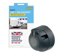 Ring Automotive 12N 7 Pin Plastic Socket With Rear Fog Cut Out - Connects Trailer Road Lights to Towing Vehicle