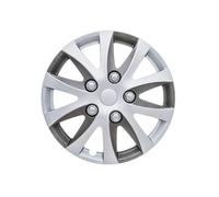 RING 14" Enbossa Wheel Trims, Impact Resistant Car Wheel Covers, With Two Tone Finish And Chrome Wheel Nuts, Rust Resistant, Silver (Set of 4)
