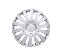 RING 14" Nelux Wheel Trims, Impact Resistant Car Wheel Covers, With Chrome Finish Adjustable Retaining Ring, Rust Resistant, Silver (Set of 4)