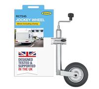 Ring 48 mm Jockey Wheel Assembly, Zinc Plated Steel | Includes Clamps for Easy Installation, Corrosion Resistant, Durable, Versatile for Various Trailers