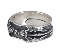 Ring 925 Ladies,Sterling Adjustable Ring for Women Retro Distressed Sanskrit Script Open Finger Circlet Simple Personality Stacking Band Jewelry for Men Women Special Occa