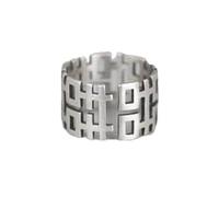 Ring 925 Ladies,Womens Sterling Open Adjustable Rings Vintage Ethnic Style Double Happiness Band Jewelry for Eternity Promise Wedding Finger Circlet Gift