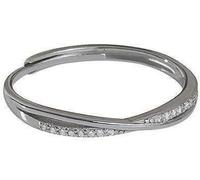 Ring 925 Sterling Silver cross Ring Female Light Luxury Finger Ring Fashion Personality Design Cold Wind Open Ring Index Finger, White gold colour, Adjustable opening