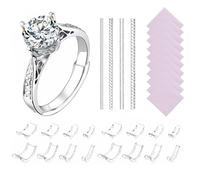 Ring Adjuster for Loose Rings,Ring Size Adjuster,Ring Resizer,8 Sizes 16pcs Silicone Invisible Ring Reducer,4 Spring Ring Adjusters,10 Silver Rags,Ring Tightener for 1-10 mm,Men and Women all Sizes
